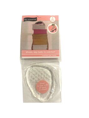 1 Pair Womens Cushiony Gel Insole By No Nonsense One Size Clear Easy Insert/Wear